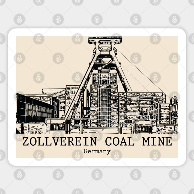 Zollverein Coal Mine - Germany Magnet by Lakeric